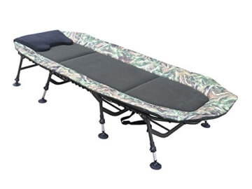 MK-Angelsport Angelliege 8-Bein FlatSize Nature Pro Karpfenliege Bedchair Liege